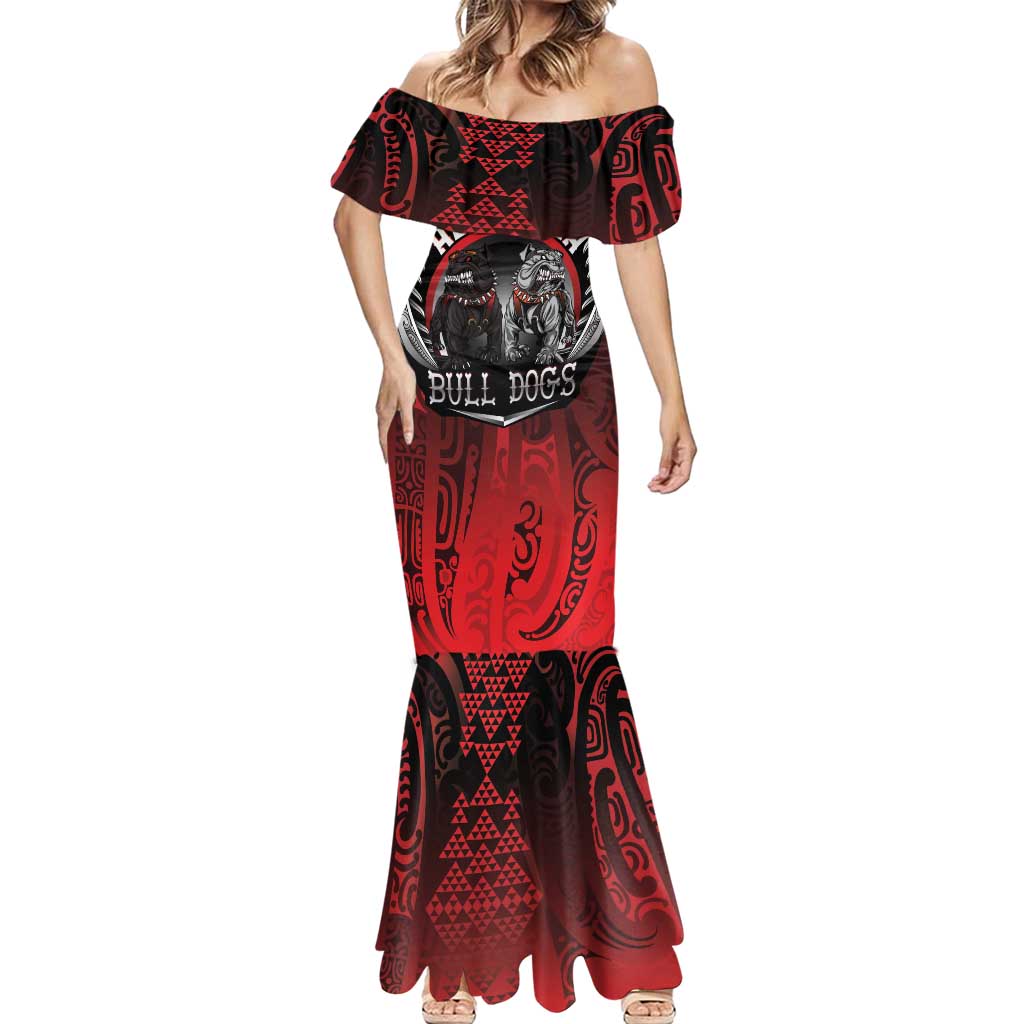 Aotearoa Bulldog Personalised Mermaid Dress Maori Kowhaiwhai Motif LT9 - Polynesian Pride