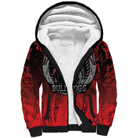 Aotearoa Bulldog Personalised Sherpa Hoodie Maori Kowhaiwhai Motif LT9 Unisex Red - Polynesian Pride