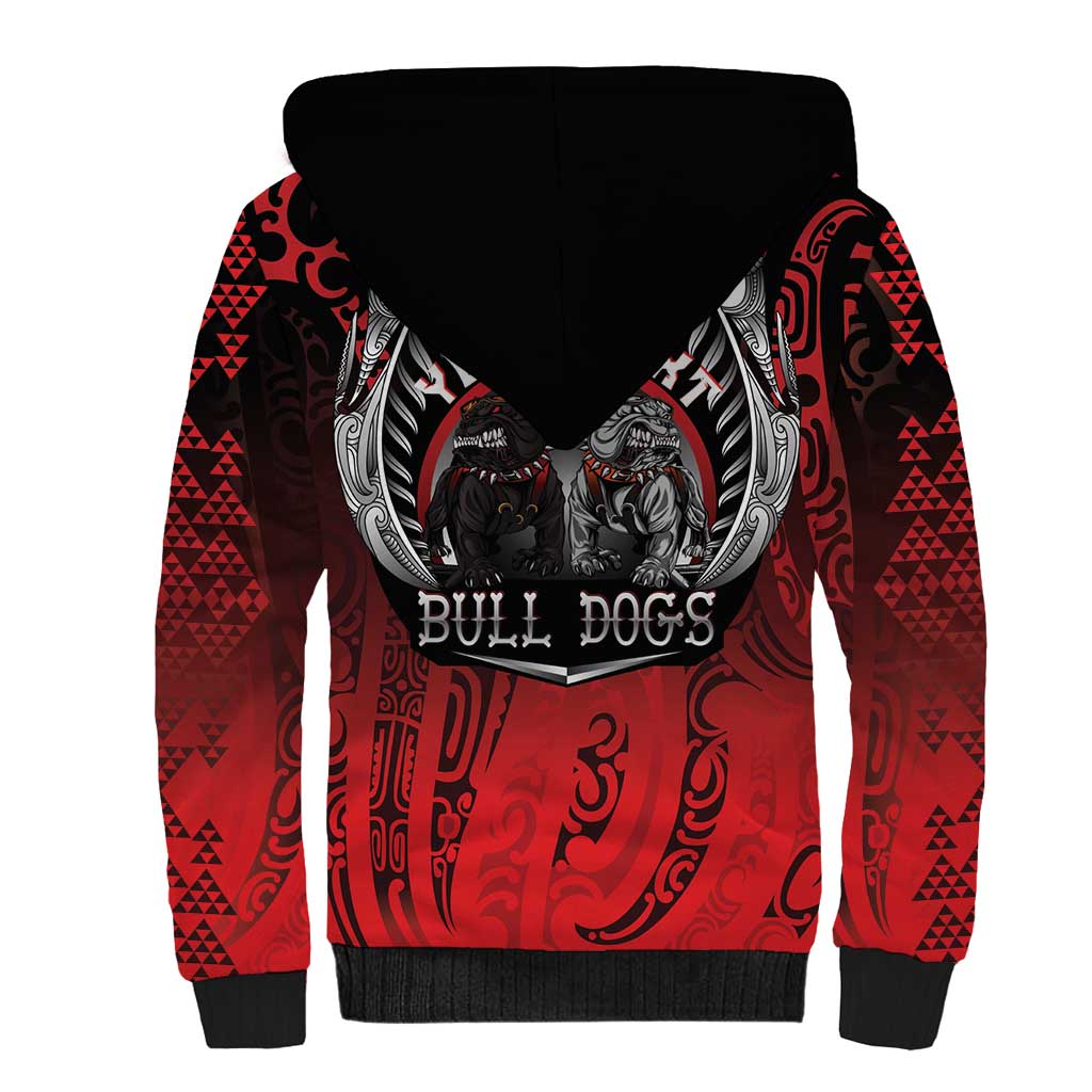 Aotearoa Bulldog Personalised Sherpa Hoodie Maori Kowhaiwhai Motif LT9 - Polynesian Pride