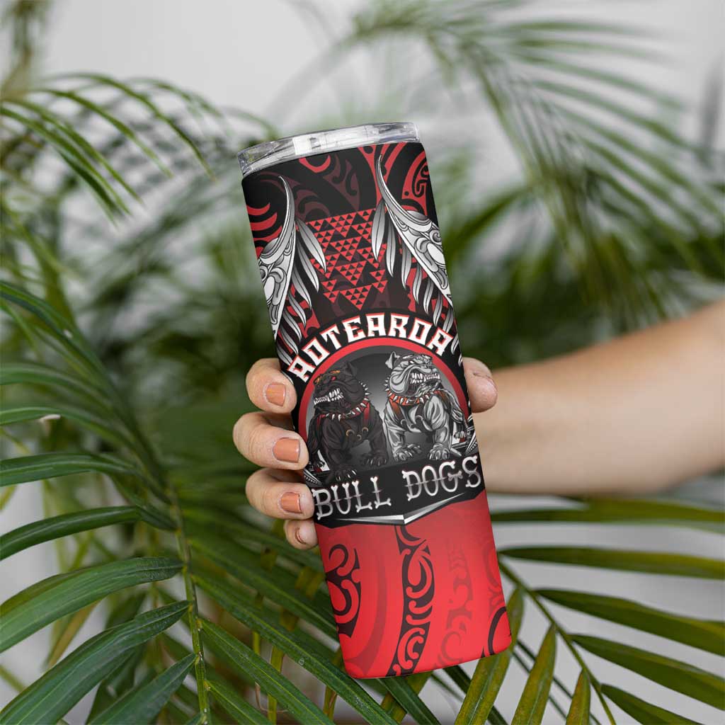 Aotearoa Bulldog Personalised Skinny Tumbler Maori Kowhaiwhai Motif LT9 - Polynesian Pride