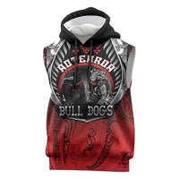 Aotearoa Bulldog Personalised Sleeveless Hoodie Maori Kowhaiwhai Motif LT9 Red - Polynesian Pride