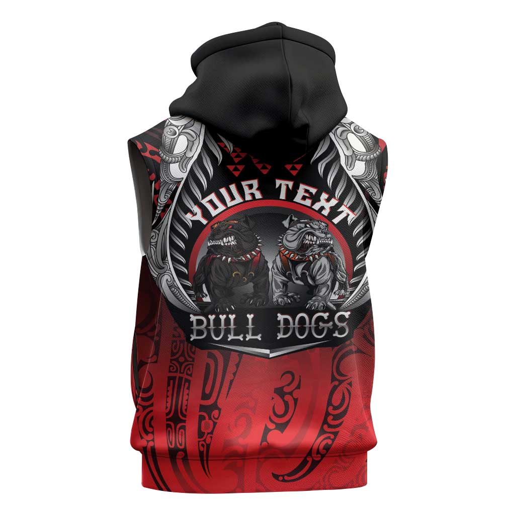 Aotearoa Bulldog Personalised Sleeveless Hoodie Maori Kowhaiwhai Motif LT9 - Polynesian Pride