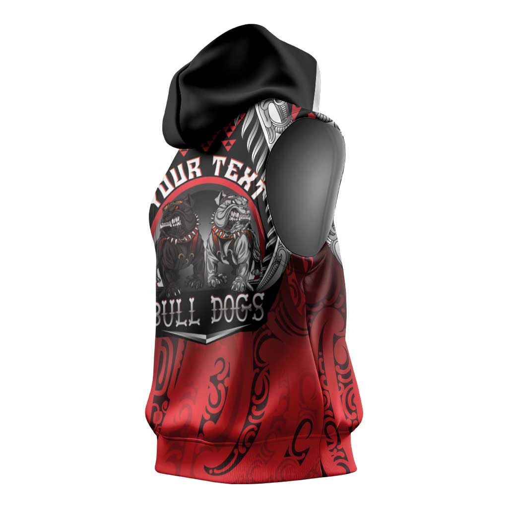 Aotearoa Bulldog Personalised Sleeveless Hoodie Maori Kowhaiwhai Motif LT9 - Polynesian Pride