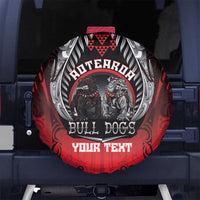 Aotearoa Bulldog Personalised Spare Tire Cover Maori Kowhaiwhai Motif LT9 No hole Red - Polynesian Pride