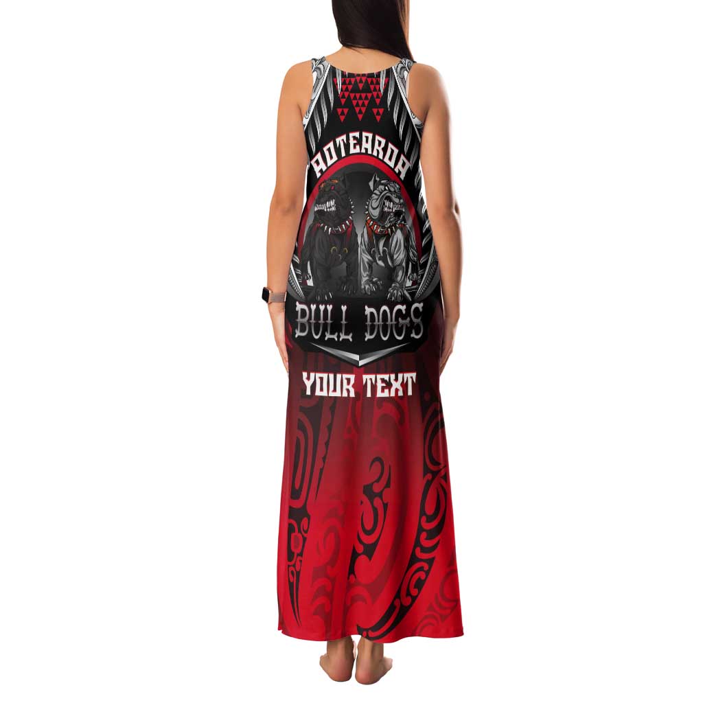 Aotearoa Bulldog Personalised Tank Maxi Dress Maori Kowhaiwhai Motif LT9 - Polynesian Pride