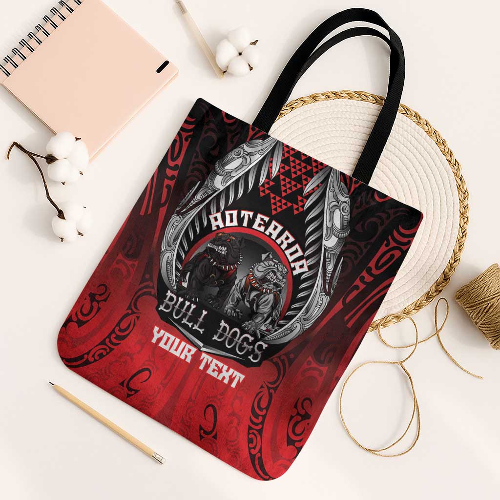 Aotearoa Bulldog Personalised Tote Bag Maori Kowhaiwhai Motif - Polynesian Pride
