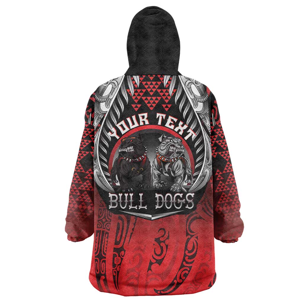 Aotearoa Bulldog Personalised Wearable Blanket Hoodie Maori Kowhaiwhai Motif LT9 - Polynesian Pride