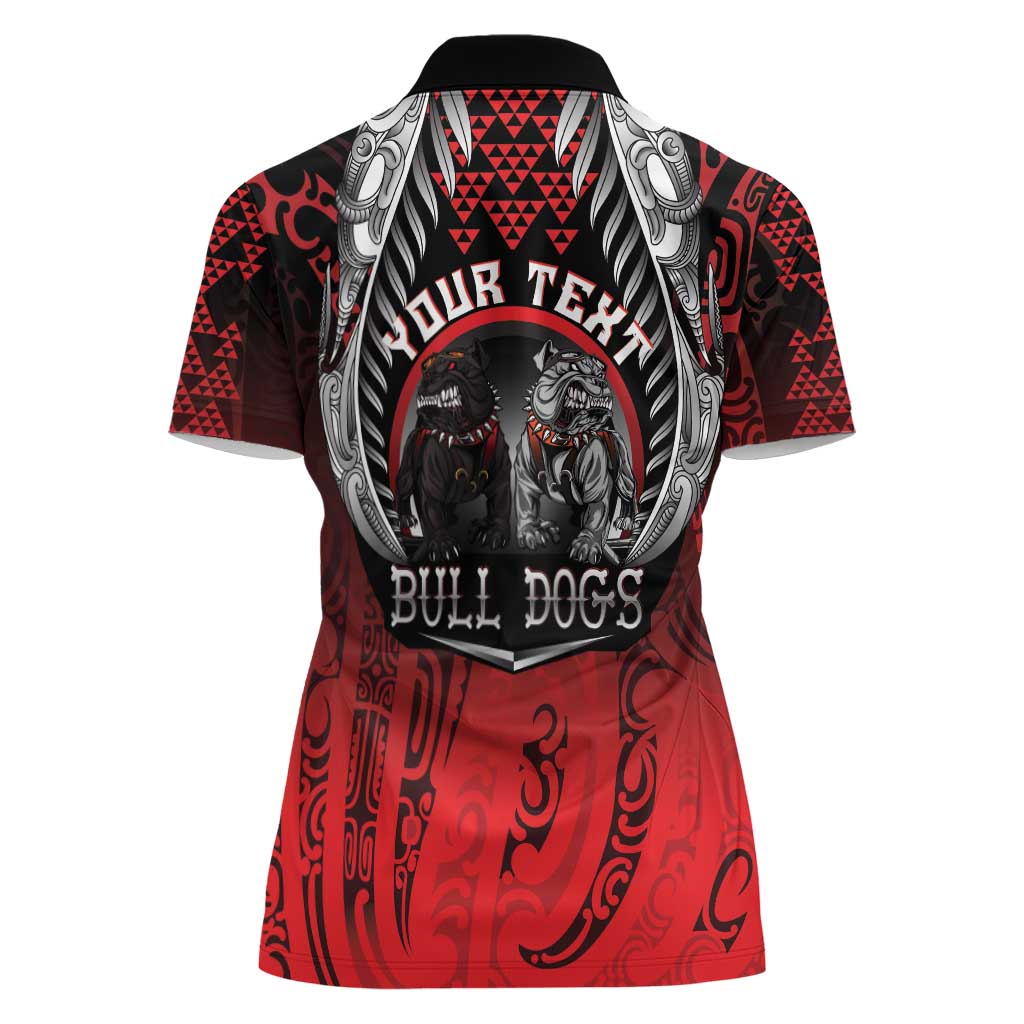 Aotearoa Bulldog Personalised Women Polo Shirt Maori Kowhaiwhai Motif LT9 - Polynesian Pride