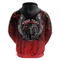 Aotearoa Bulldog Personalised Zip Hoodie Maori Kowhaiwhai Motif LT9 - Polynesian Pride