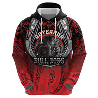 Aotearoa Bulldog Personalised Zip Hoodie Maori Kowhaiwhai Motif LT9 - Polynesian Pride