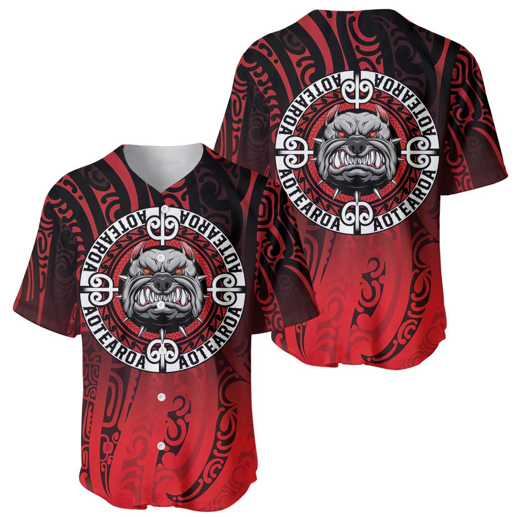 Aotearoa Bulldog Baseball Jersey New Zealand Kowhaiwhai Tribal LT9 - Polynesian Pride