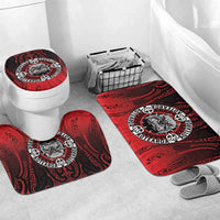 Aotearoa Bulldog Bathroom Set New Zealand Kowhaiwhai Tribal LT9 Mat Set Only (3 pcs) One Size Red - Polynesian Pride