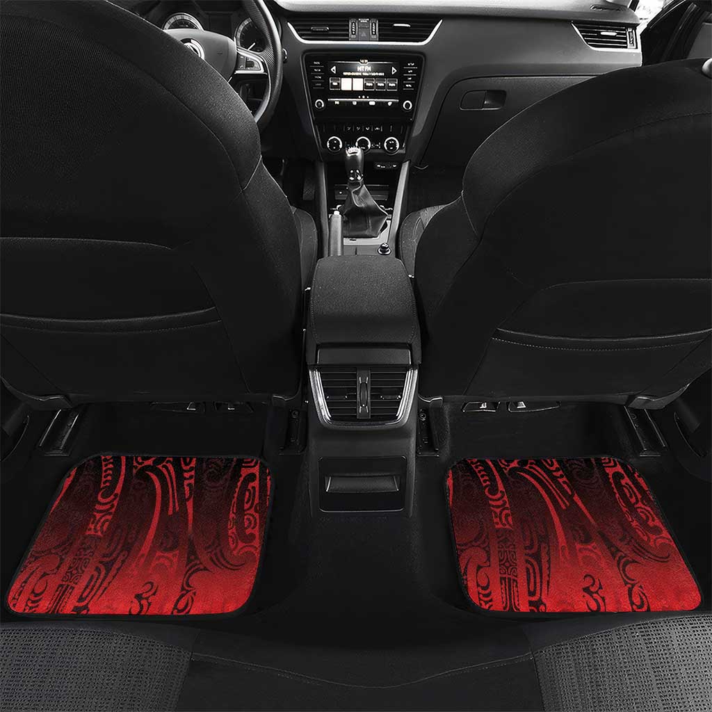 Aotearoa Bulldog Car Mats New Zealand Kowhaiwhai Tribal LT9 Set 2pcs - Back Red - Polynesian Pride