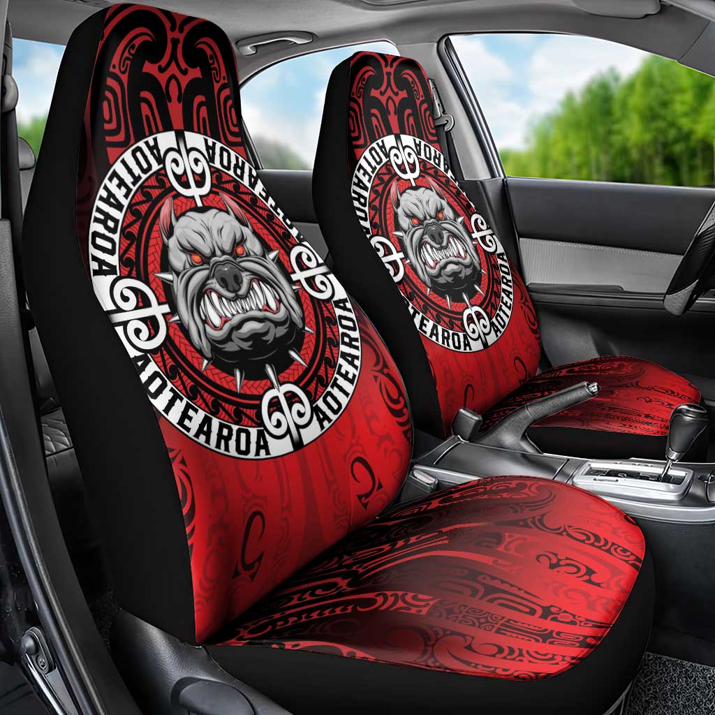Aotearoa Bulldog Car Seat Cover New Zealand Kowhaiwhai Tribal LT9 - Polynesian Pride