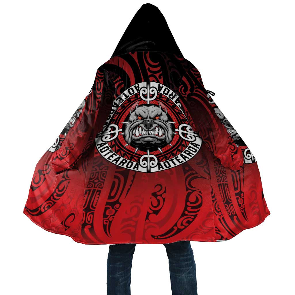 Aotearoa Bulldog Cloak New Zealand Kowhaiwhai Tribal LT9 Unisex Red - Polynesian Pride