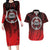 Aotearoa Bulldog Couples Matching Long Sleeve Bodycon Dress and Hawaiian Shirt New Zealand Kowhaiwhai Tribal