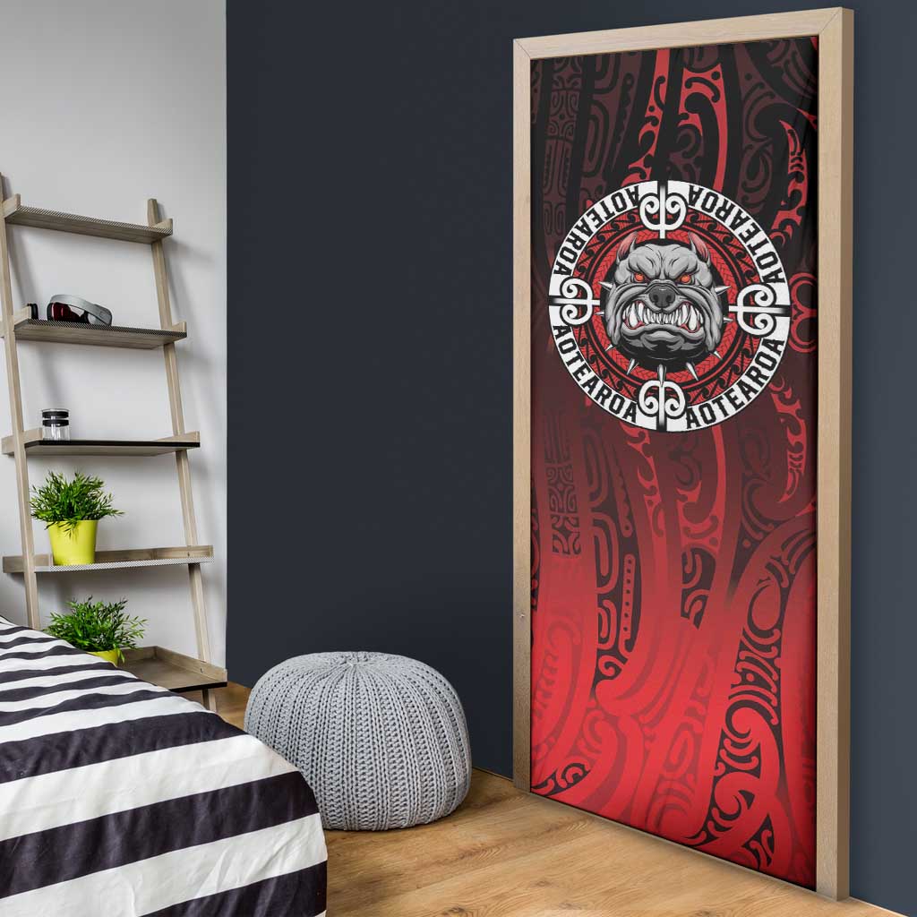 Aotearoa Bulldog Door Cover New Zealand Kowhaiwhai Tribal LT9 - Polynesian Pride
