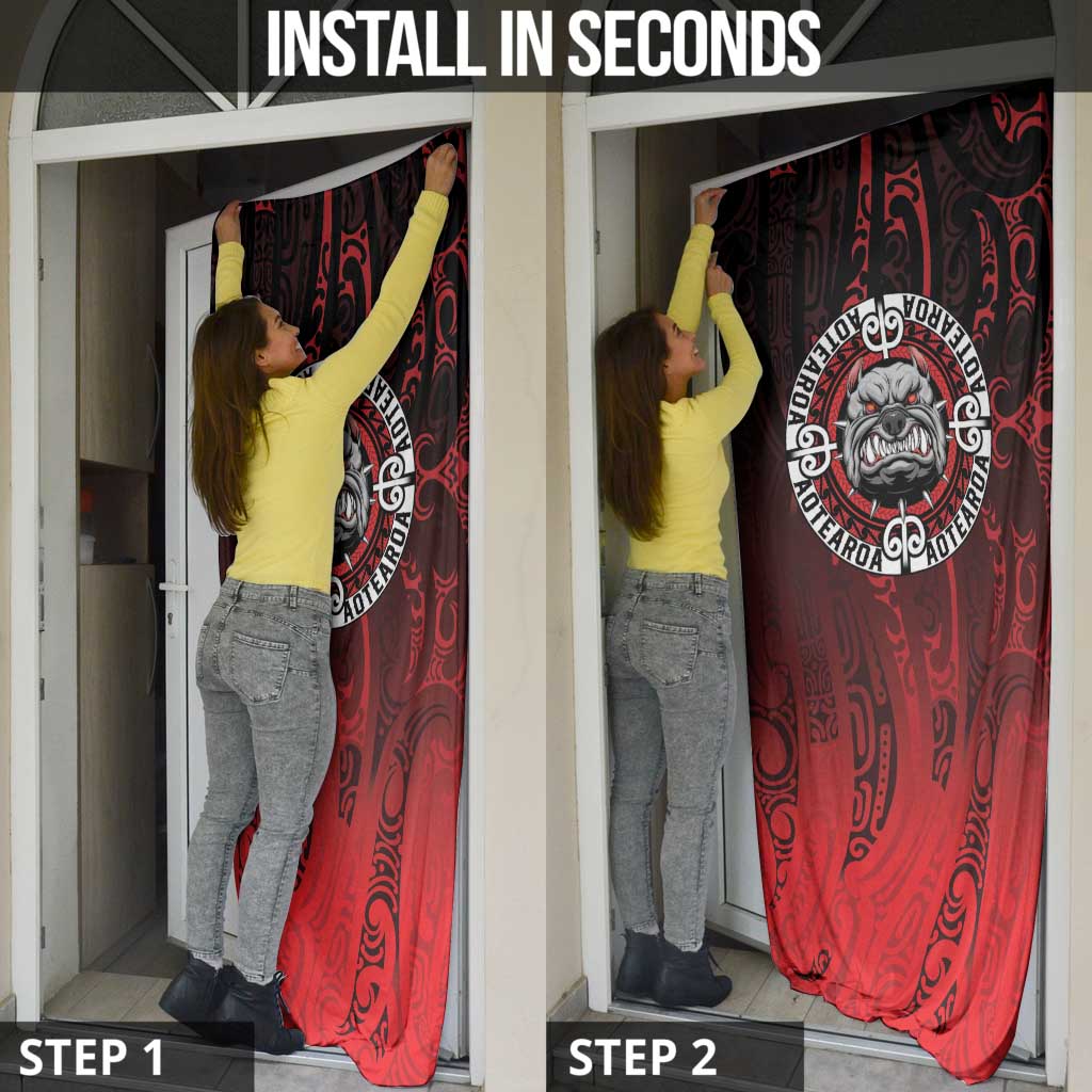 Aotearoa Bulldog Door Cover New Zealand Kowhaiwhai Tribal LT9 - Polynesian Pride