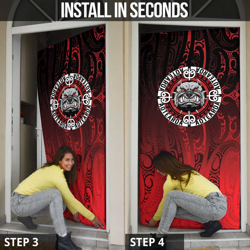 Aotearoa Bulldog Door Cover New Zealand Kowhaiwhai Tribal LT9 - Polynesian Pride