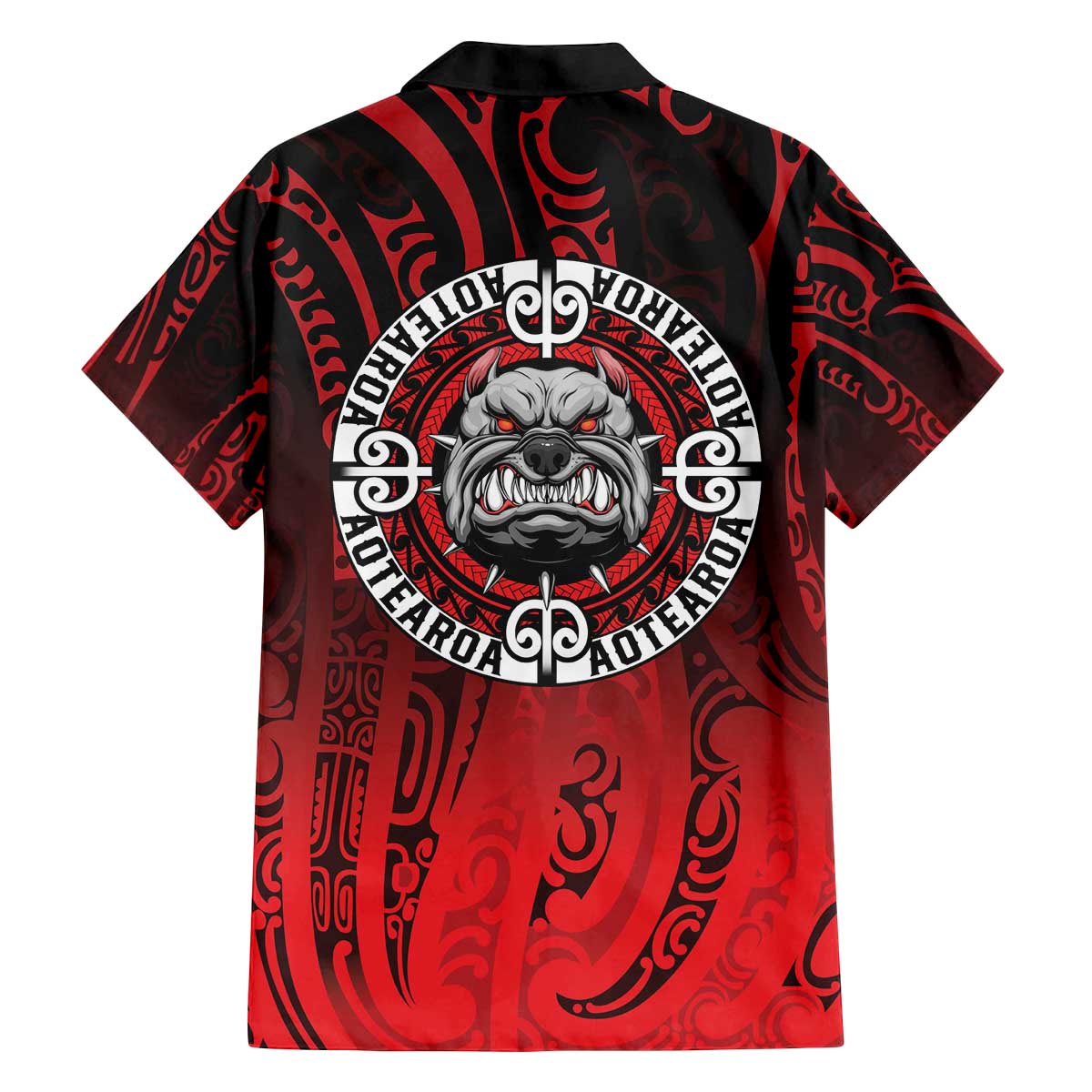 Aotearoa Bulldog Family Matching Off The Shoulder Long Sleeve Dress and Hawaiian Shirt New Zealand Kowhaiwhai Tribal LT9 - Polynesian Pride