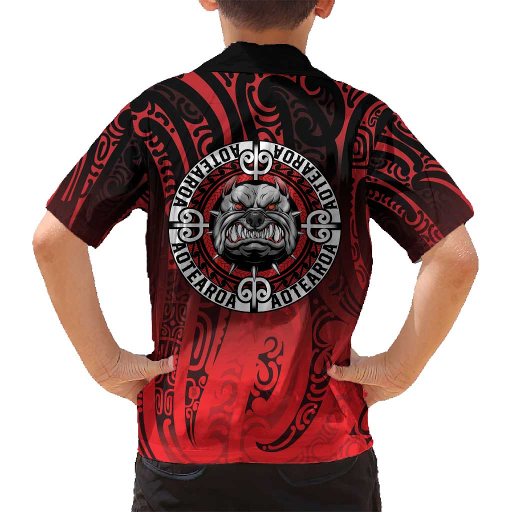 Aotearoa Bulldog Family Matching Off Shoulder Maxi Dress and Hawaiian Shirt New Zealand Kowhaiwhai Tribal LT9 - Polynesian Pride