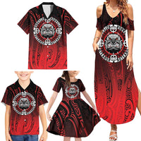 Aotearoa Bulldog Family Matching Summer Maxi Dress and Hawaiian Shirt New Zealand Kowhaiwhai Tribal LT9 - Polynesian Pride
