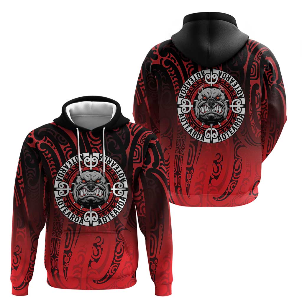 Aotearoa Bulldog Hoodie New Zealand Kowhaiwhai Tribal LT9 - Polynesian Pride