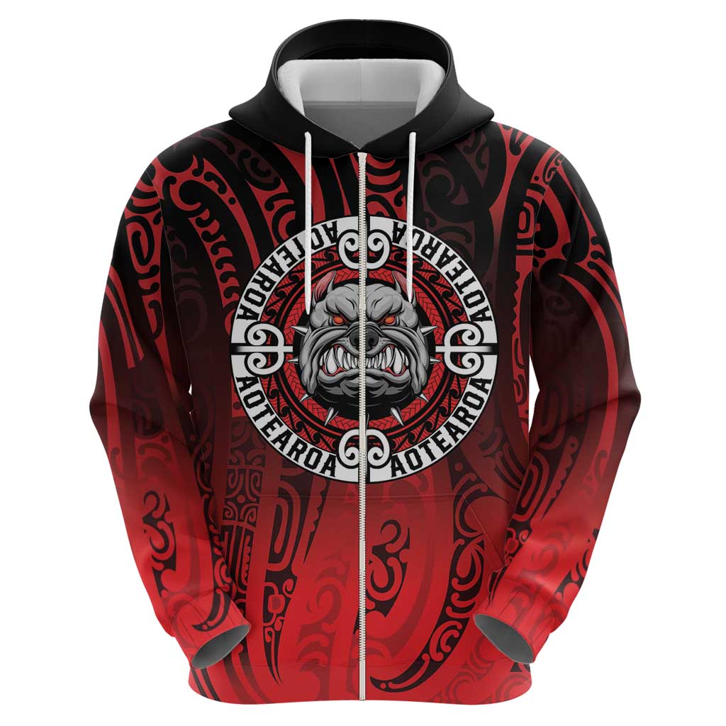 Aotearoa Bulldog Hoodie New Zealand Kowhaiwhai Tribal LT9 - Polynesian Pride