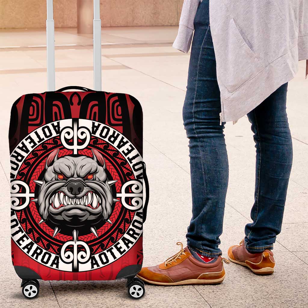 Aotearoa Bulldog Luggage Cover New Zealand Kowhaiwhai Tribal LT9 Red - Polynesian Pride