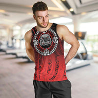 Aotearoa Bulldog Men Tank Top New Zealand Kowhaiwhai Tribal LT9 Red - Polynesian Pride