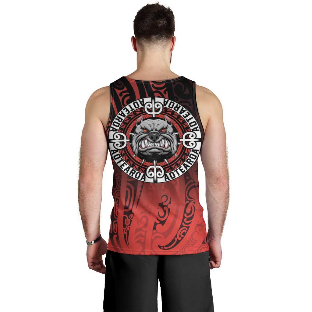 Aotearoa Bulldog Men Tank Top New Zealand Kowhaiwhai Tribal LT9 - Polynesian Pride