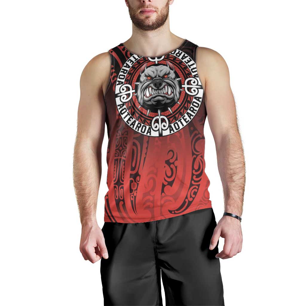 Aotearoa Bulldog Men Tank Top New Zealand Kowhaiwhai Tribal LT9 - Polynesian Pride