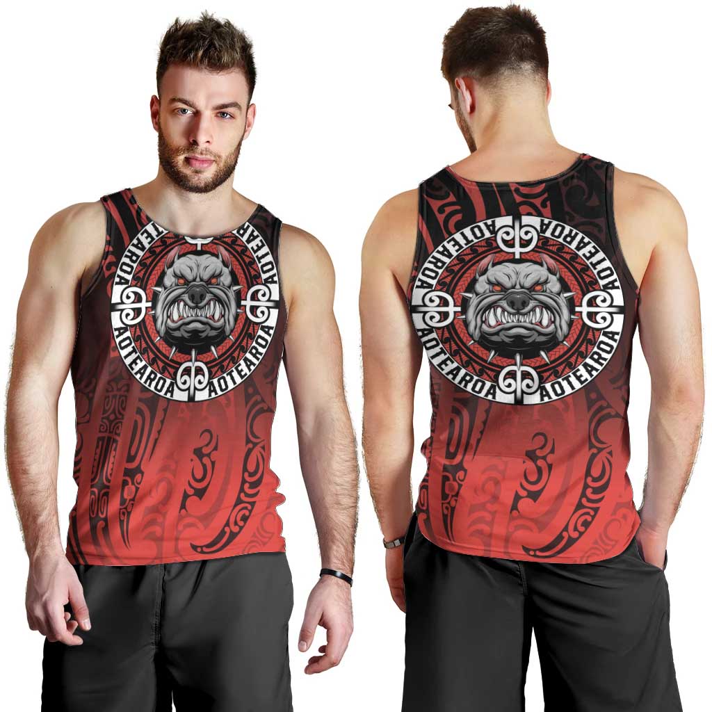 Aotearoa Bulldog Men Tank Top New Zealand Kowhaiwhai Tribal LT9 - Polynesian Pride