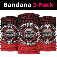 Aotearoa Bulldog Neck Gaiter New Zealand Kowhaiwhai Tribal LT9 package One Size: 25*50cm Red - Polynesian Pride