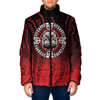 Aotearoa Bulldog Padded Jacket New Zealand Kowhaiwhai Tribal LT9 Men Red - Polynesian Pride