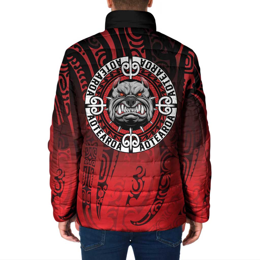 Aotearoa Bulldog Padded Jacket New Zealand Kowhaiwhai Tribal LT9 - Polynesian Pride