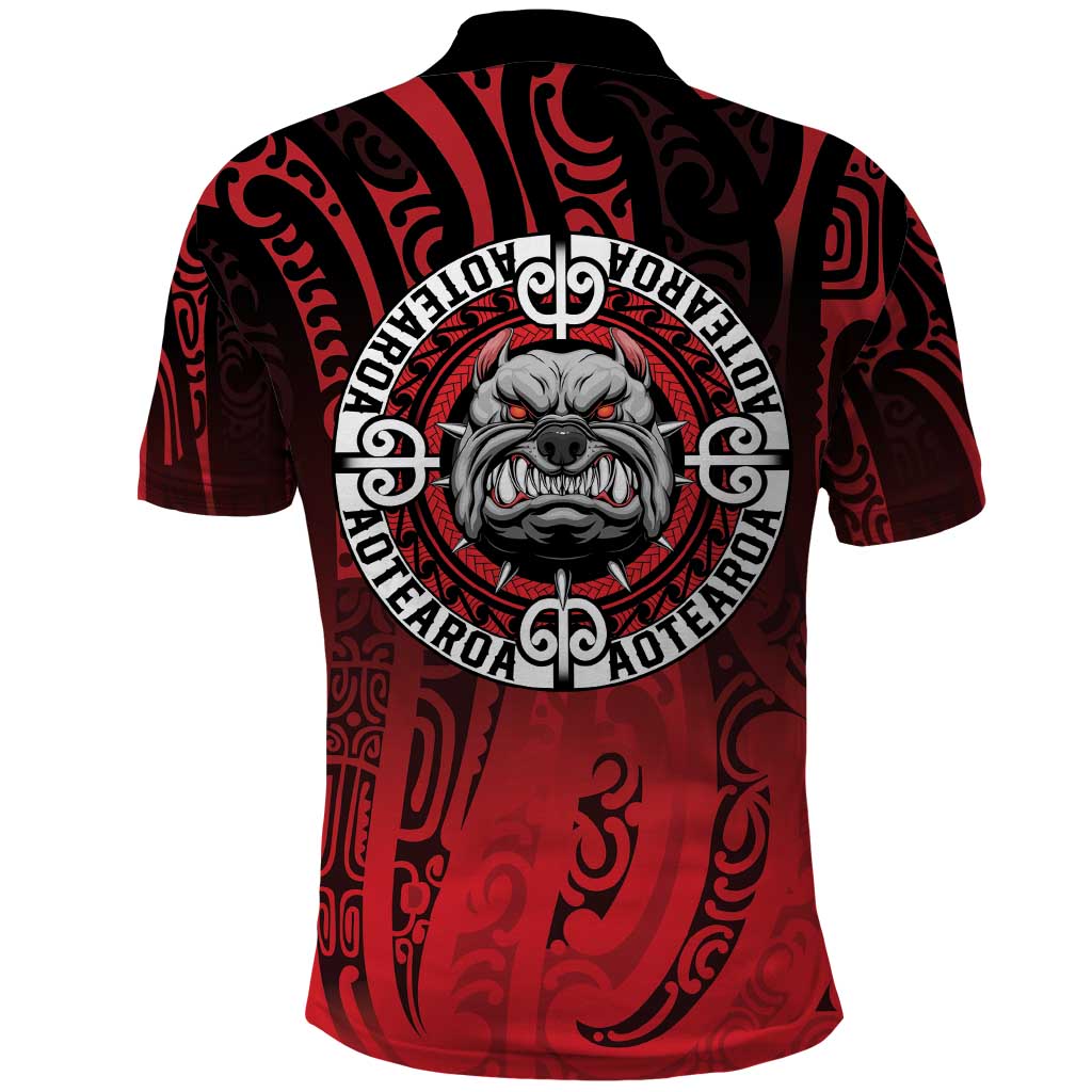 Aotearoa Bulldog Polo Shirt New Zealand Kowhaiwhai Tribal LT9 - Polynesian Pride