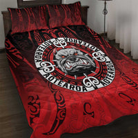 Aotearoa Bulldog Quilt Bed Set New Zealand Kowhaiwhai Tribal LT9 Red - Polynesian Pride
