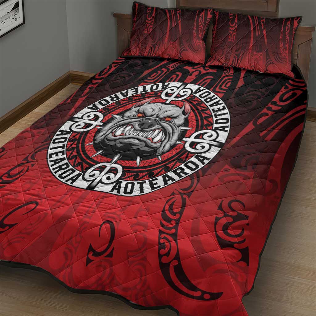 Aotearoa Bulldog Quilt Bed Set New Zealand Kowhaiwhai Tribal LT9 - Polynesian Pride