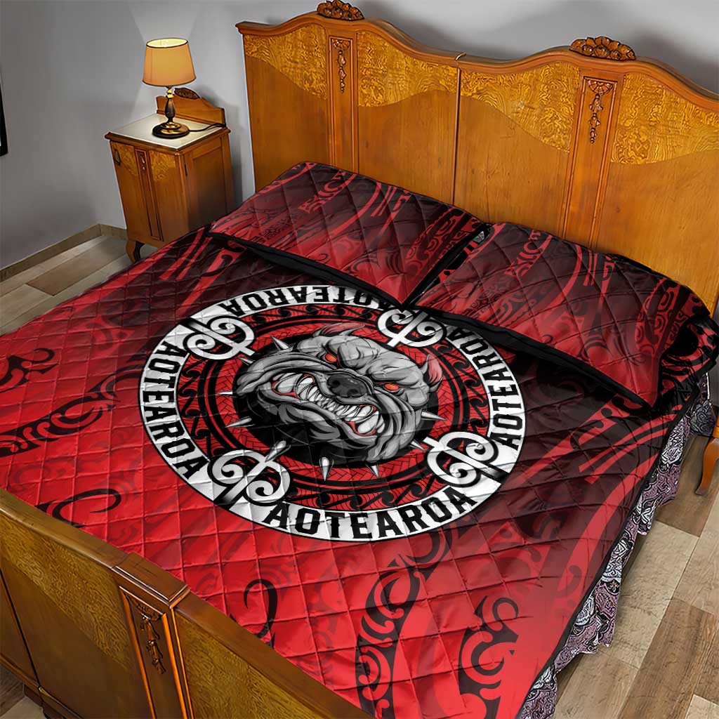 Aotearoa Bulldog Quilt Bed Set New Zealand Kowhaiwhai Tribal LT9 - Polynesian Pride