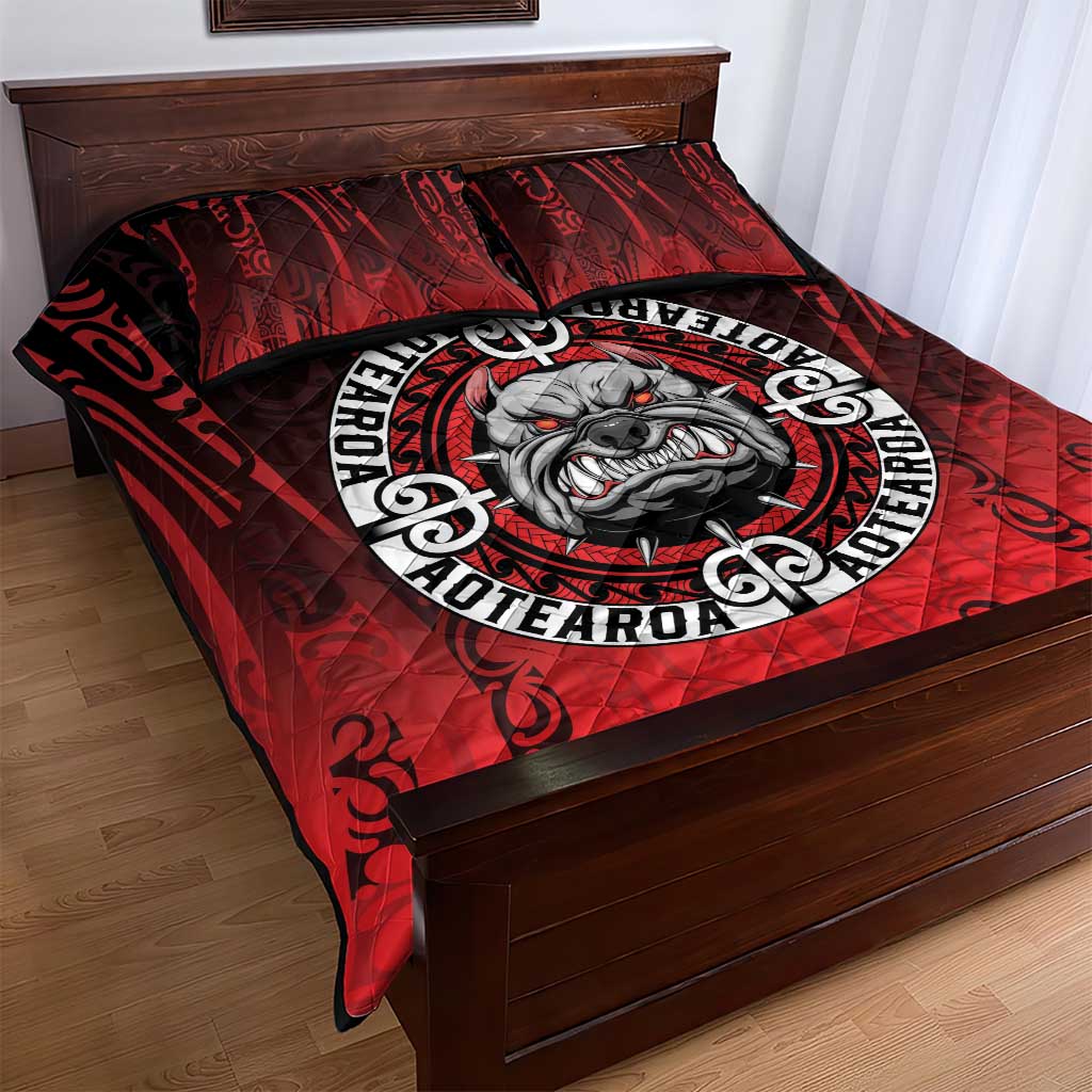 Aotearoa Bulldog Quilt Bed Set New Zealand Kowhaiwhai Tribal LT9 - Polynesian Pride