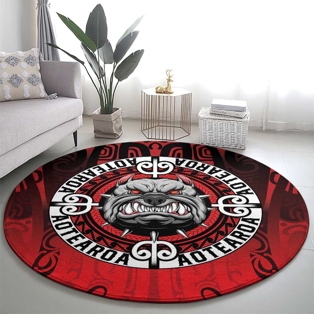 Aotearoa Bulldog Round Carpet New Zealand Kowhaiwhai Tribal LT9 - Polynesian Pride