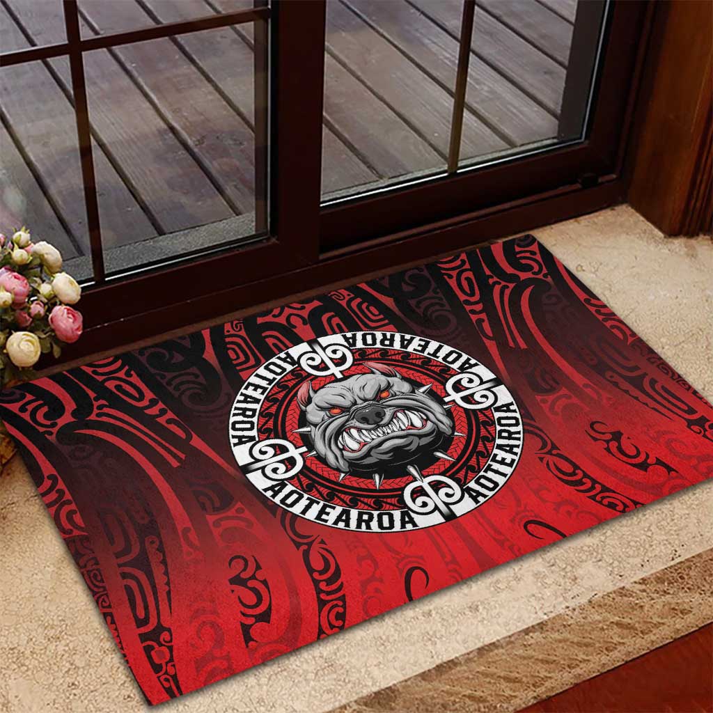 Aotearoa Bulldog Rubber Doormat New Zealand Kowhaiwhai Tribal LT9 - Polynesian Pride