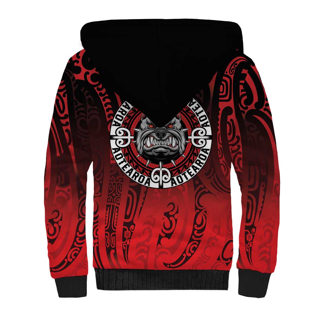 Aotearoa Bulldog Sherpa Hoodie New Zealand Kowhaiwhai Tribal LT9 - Polynesian Pride