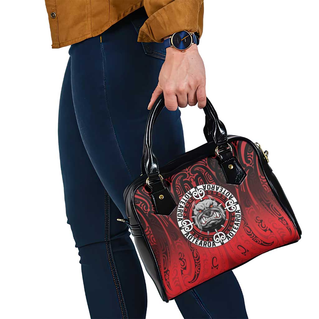 Aotearoa Bulldog Shoulder Handbag New Zealand Kowhaiwhai Tribal LT9 - Polynesian Pride