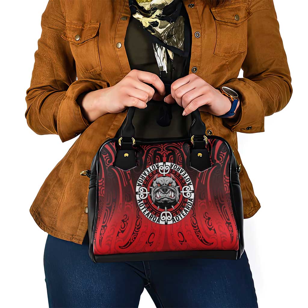 Aotearoa Bulldog Shoulder Handbag New Zealand Kowhaiwhai Tribal LT9 - Polynesian Pride