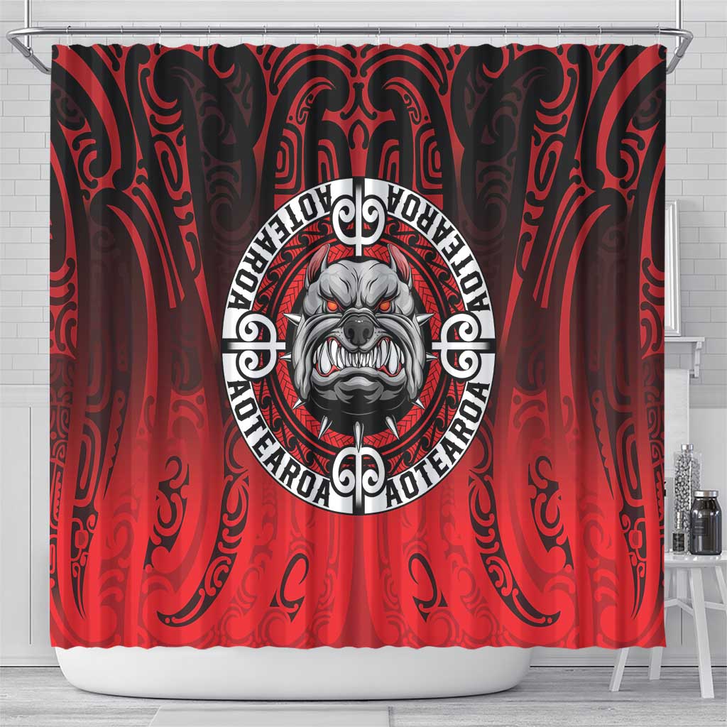 Aotearoa Bulldog Shower Curtain New Zealand Kowhaiwhai Tribal LT9 - Polynesian Pride
