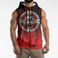 Aotearoa Bulldog Sleeveless Zip Hoodie New Zealand Kowhaiwhai Tribal LT9 - Polynesian Pride