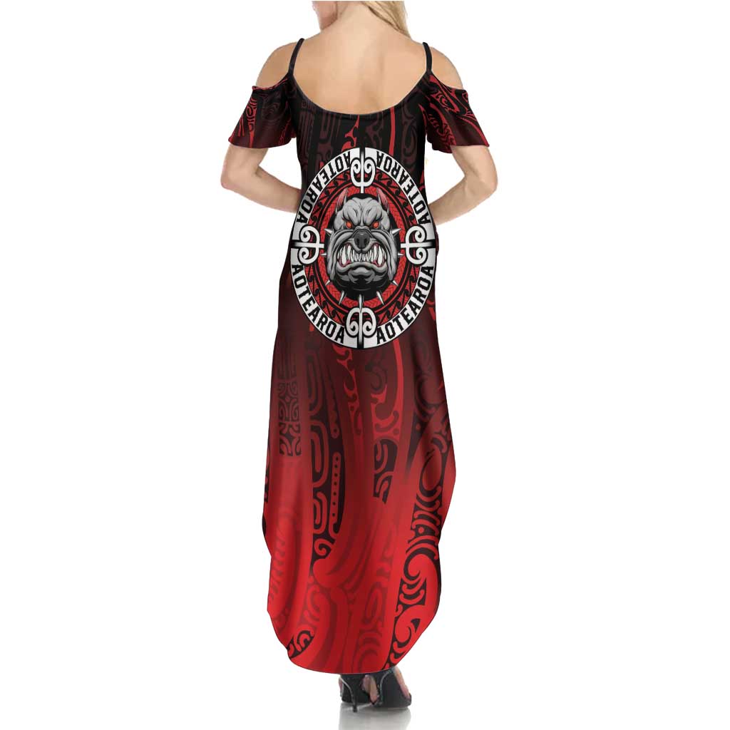 Aotearoa Bulldog Summer Maxi Dress New Zealand Kowhaiwhai Tribal LT9 - Polynesian Pride