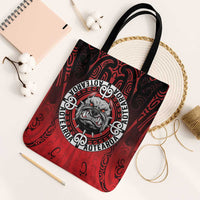 Aotearoa Bulldog Tote Bag New Zealand Kowhaiwhai Tribal LT9 Black Strap One Size Red - Polynesian Pride